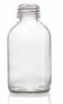 100 ml siroopfles, helder, type 3 geblazen glas